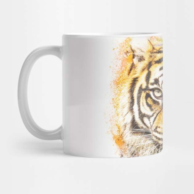 Tiger Animal Feline Wild Life Jungle Nature Freedom Travel Africa Digital Painting by Cubebox